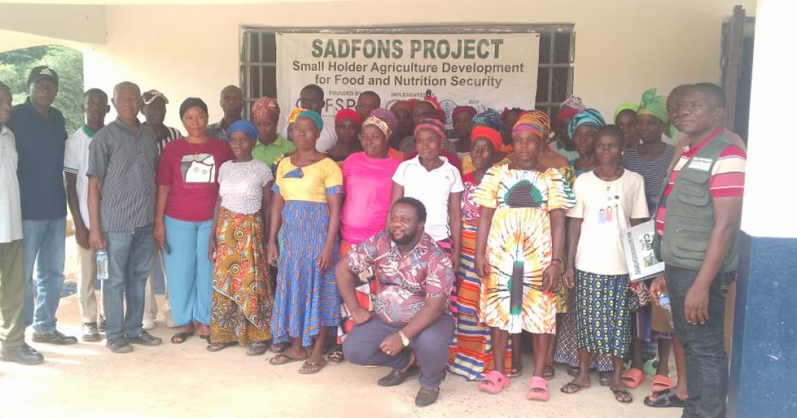 Maryland County lead outgrowers, stakeholders with the CARI / SADFONS project team 