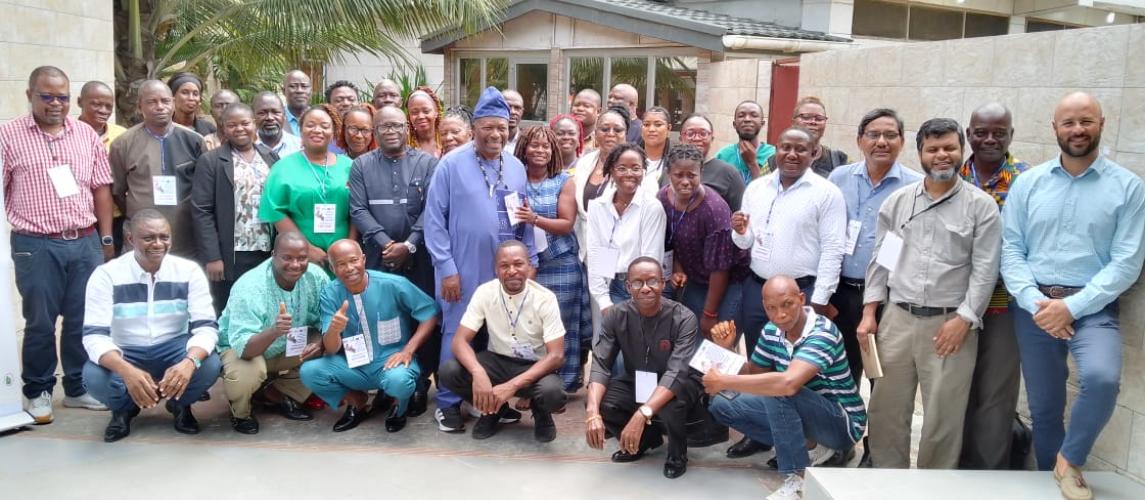 Partners, stakeholders (local and international), and participants at the two high-level engagement workshops at a local hotel in Monrovia. Photo credit: Mark B. Newa/CARI